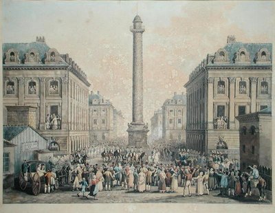 Charles-Ferdinand de France (1778-1820) Duc de Berry returning to the Tuileries through the Place Vendome, 1814 by Nicolas Joseph Vergnaux